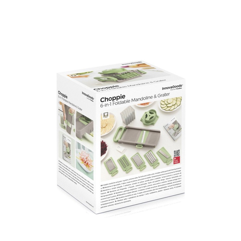 Mandoline‑Râpe Pliable 6‑en‑1 Choppie