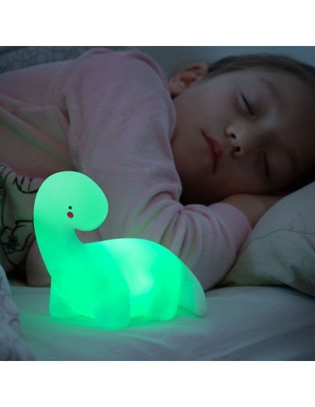 Lampe LED multicolore Dinosaure Lightosaurus InnovaGoods – Veilleuse décorative enfant