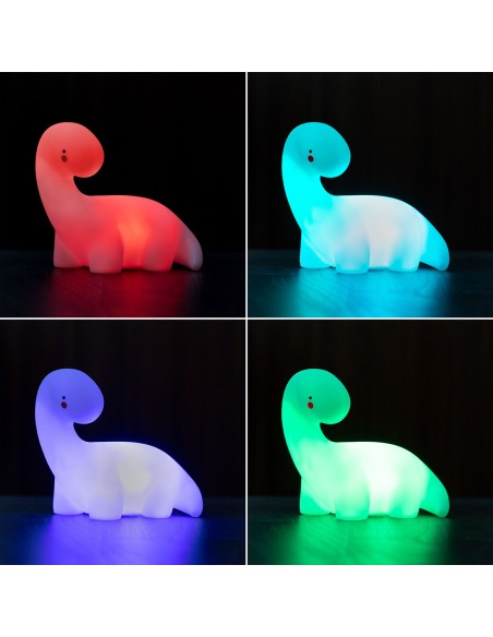 Lampe LED multicolore Dinosaure Lightosaurus InnovaGoods – Veilleuse décorative enfant