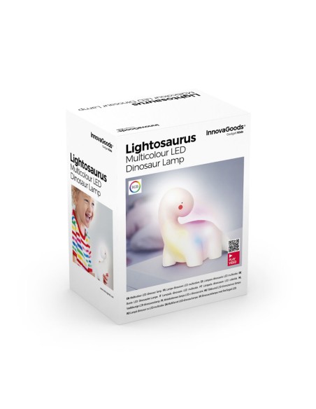 Lampe LED multicolore Dinosaure Lightosaurus InnovaGoods – Veilleuse décorative enfant