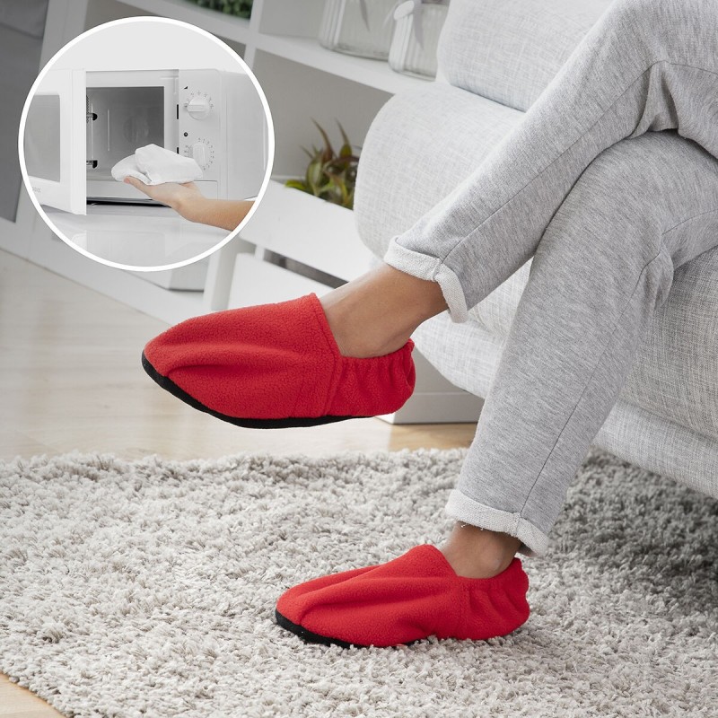 Chaussons chauffants micro-ondes InnovaGoods Rouge – Soulagement thermique des pieds