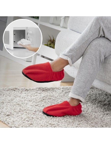 Chaussons chauffants micro-ondes InnovaGoods Rouge – Soulagement thermique des pieds