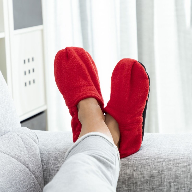 Chaussons chauffants micro-ondes InnovaGoods Rouge – Soulagement thermique des pieds
