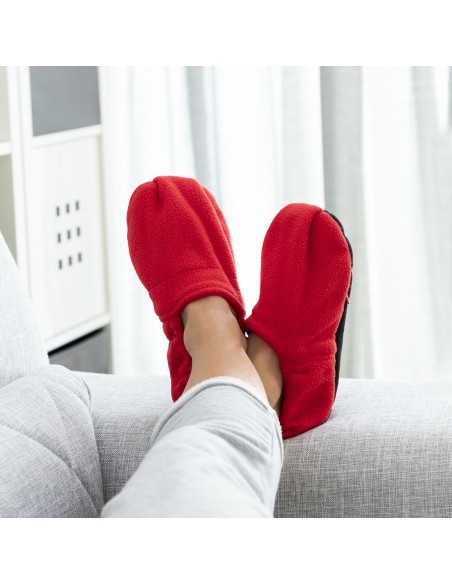 Chaussons chauffants micro-ondes InnovaGoods Rouge – Soulagement thermique des pieds
