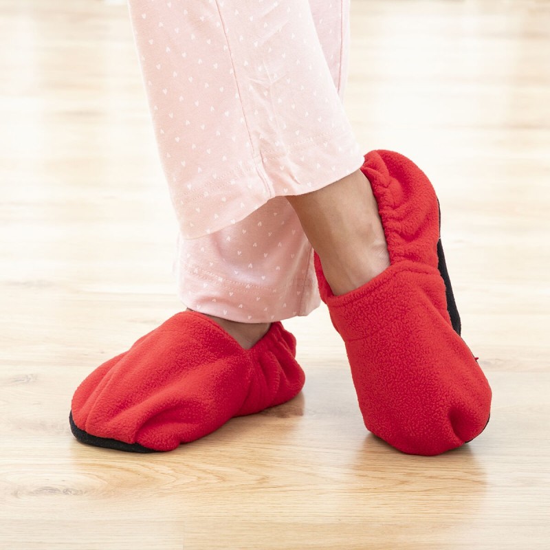 Chaussons chauffants micro-ondes InnovaGoods Rouge – Soulagement thermique des pieds