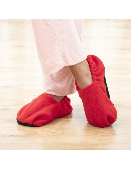 Chaussons chauffants micro-ondes InnovaGoods Rouge – Soulagement thermique des pieds