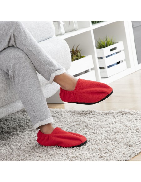 Chaussons chauffants micro-ondes InnovaGoods Rouge – Soulagement thermique des pieds