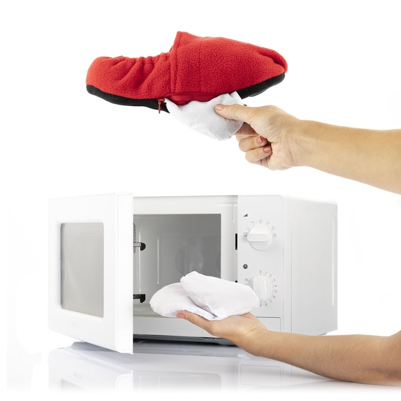 Chaussons chauffants micro-ondes InnovaGoods Rouge – Soulagement thermique des pieds