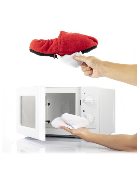 Chaussons chauffants micro-ondes InnovaGoods Rouge – Soulagement thermique des pieds