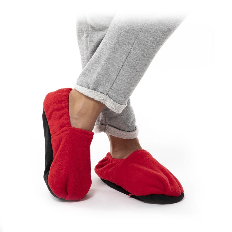 Chaussons chauffants micro-ondes InnovaGoods Rouge – Soulagement thermique des pieds