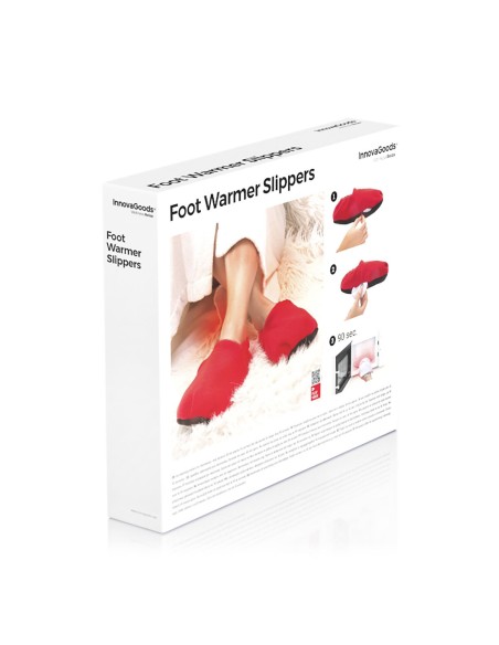 Chaussons chauffants micro-ondes InnovaGoods Rouge – Soulagement thermique des pieds