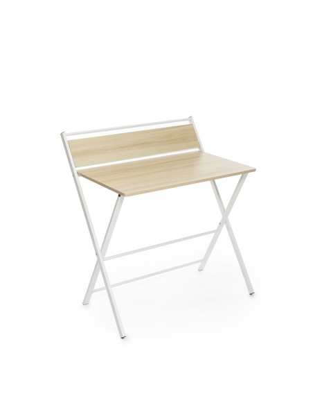 Bureau Pliable avec Étagère – Poste de travail compact + rangement intégré