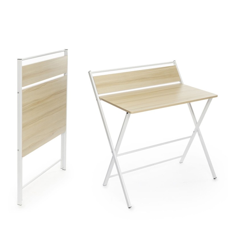 Bureau Pliable avec Étagère – Poste de travail compact + rangement intégré