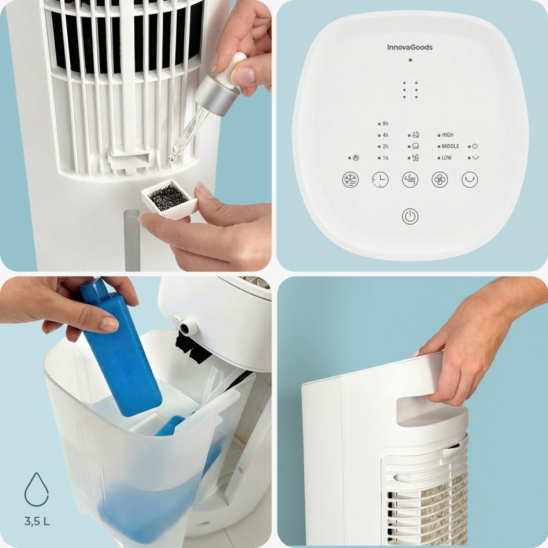 Climatiseur évaporatif Hushly InnovaGoods – Fraîcheur 4‑en‑1