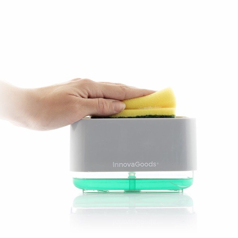 Distributeur Liquide Vaisselle 2‑en‑1 Pushoap