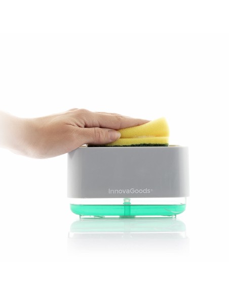 Distributeur Liquide Vaisselle 2‑en‑1 Pushoap