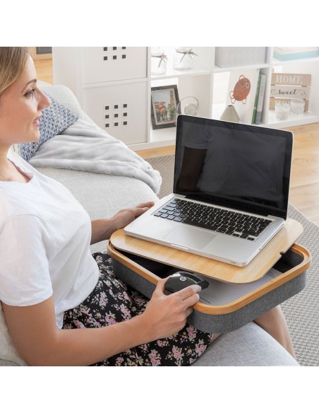 Bureau Portatif avec Plateau de Rangement Larage – Confort + organisation mobile