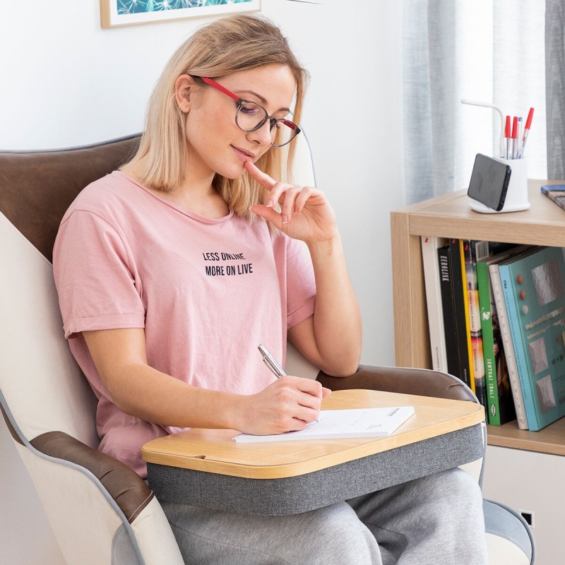 Bureau Portatif avec Plateau de Rangement Larage – Confort + organisation mobile