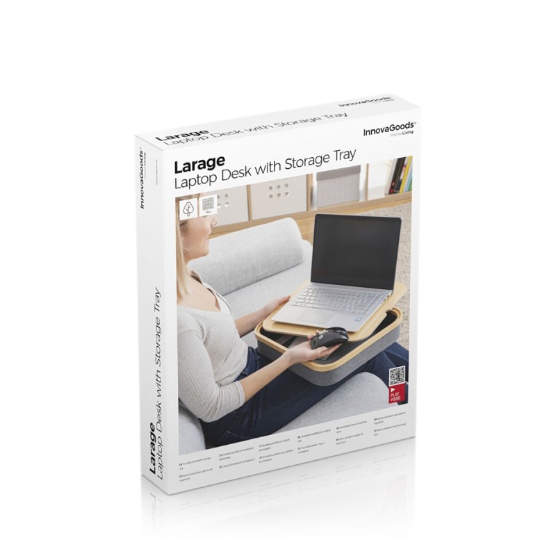 Bureau Portatif avec Plateau de Rangement Larage – Confort + organisation mobile