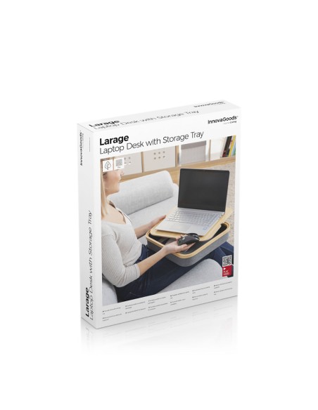 Bureau Portatif avec Plateau de Rangement Larage – Confort + organisation mobile