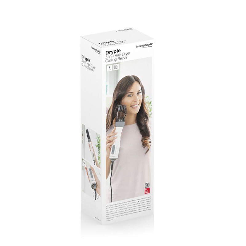 Sèche‑cheveux brosse boucleur 3‑en‑1 Dryple InnovaGoods 550 W – Coiffage complet quotidien