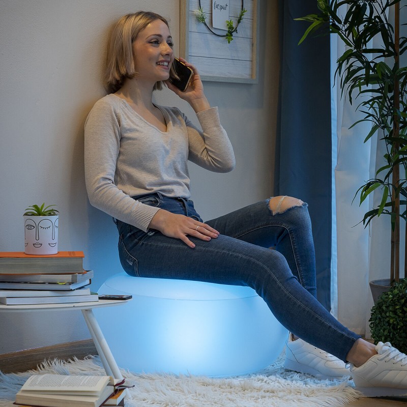 Siège gonflable LED Pulight InnovaGoods – Ambiance lumineuse