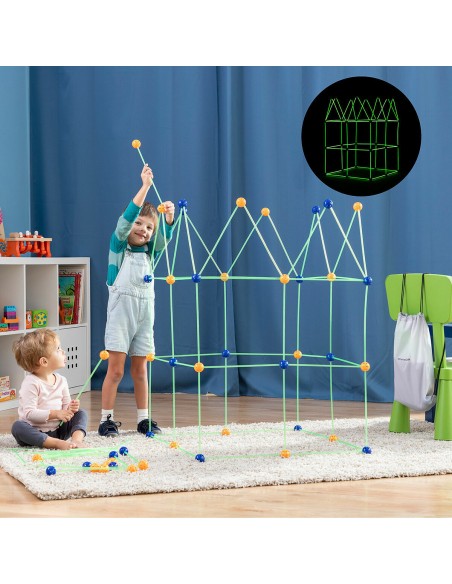 Kit de construction fort 155 pièces Builkitt InnovaGoods – Jeu créatif