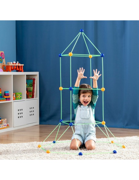 Kit de construction fort 155 pièces Builkitt InnovaGoods – Jeu créatif