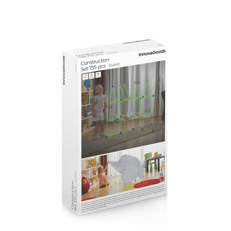 Kit de construction fort 155 pièces Builkitt InnovaGoods – Jeu créatif