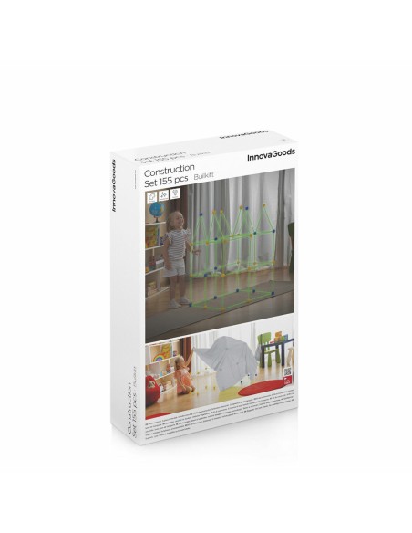 Kit de construction fort 155 pièces Builkitt InnovaGoods – Jeu créatif