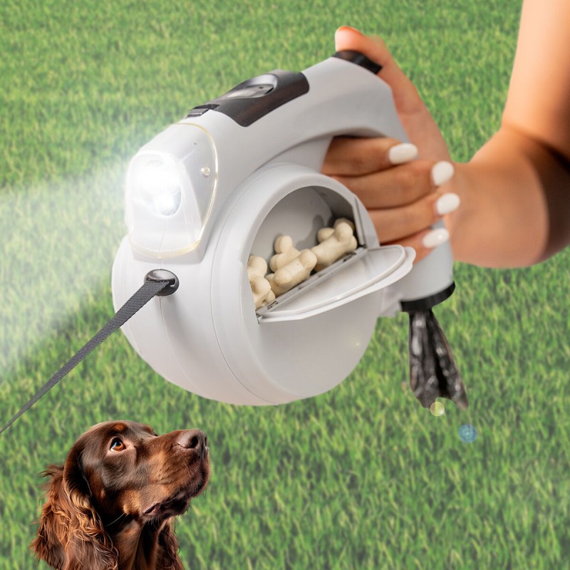 Laisse rétractable 6‑en‑1 Leashic InnovaGoods – Promenade facile