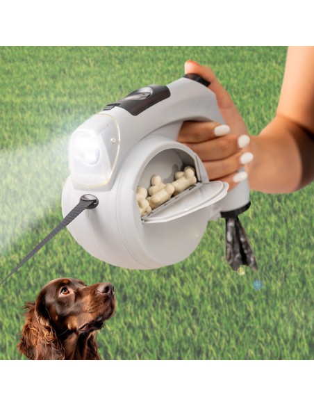 Laisse rétractable 6‑en‑1 Leashic InnovaGoods – Promenade facile