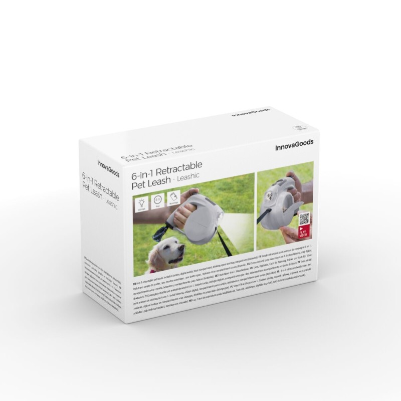 Laisse rétractable 6‑en‑1 Leashic InnovaGoods – Promenade facile