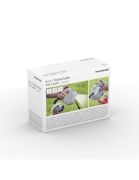 Laisse rétractable 6‑en‑1 Leashic InnovaGoods – Promenade facile