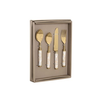 Couverts Home ESPRIT 16 pièces – Blanc & doré 2