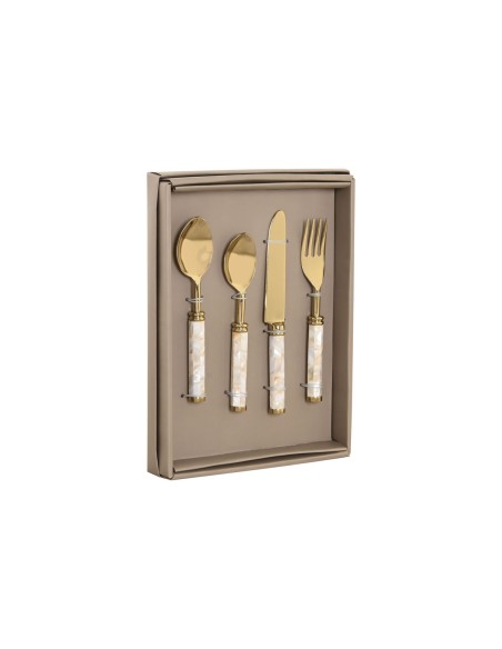 Couverts Home ESPRIT 16 pièces – Blanc & doré
