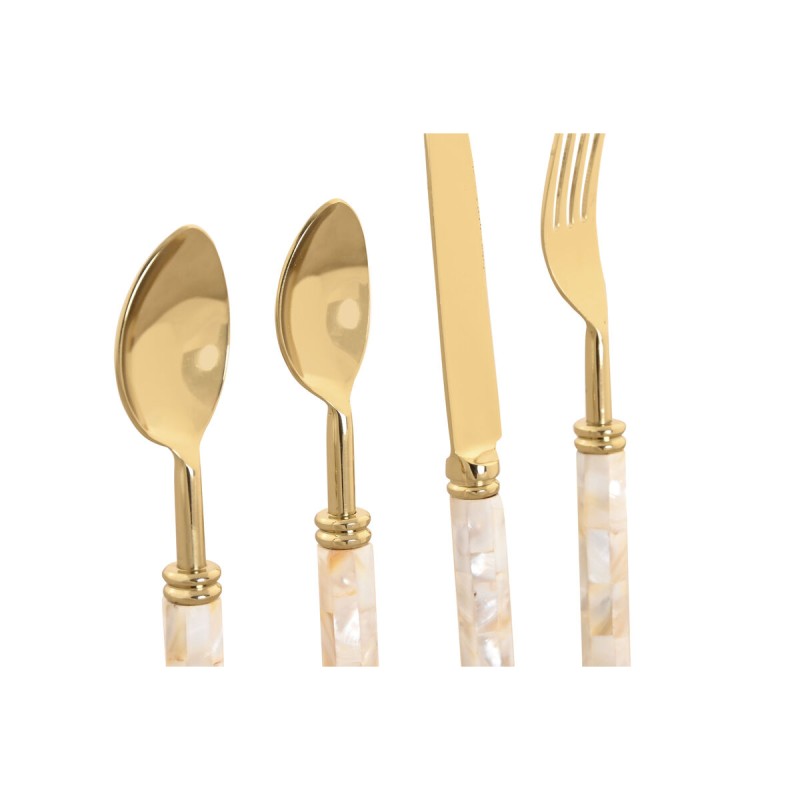 Couverts Home ESPRIT 16 pièces – Blanc & doré