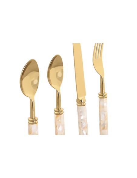 Couverts Home ESPRIT 16 pièces – Blanc & doré