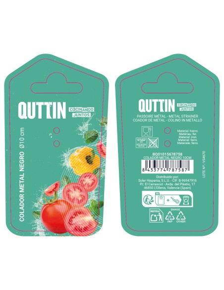 Tamis métal Ø10 cm Quttin – Lot 24 pièces