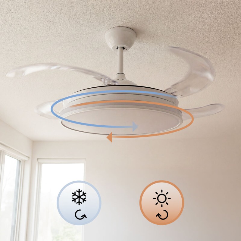 Ventilateur plafond LED RGB rétractable InnovaGoods – Silence, lumière & 6 vitesses