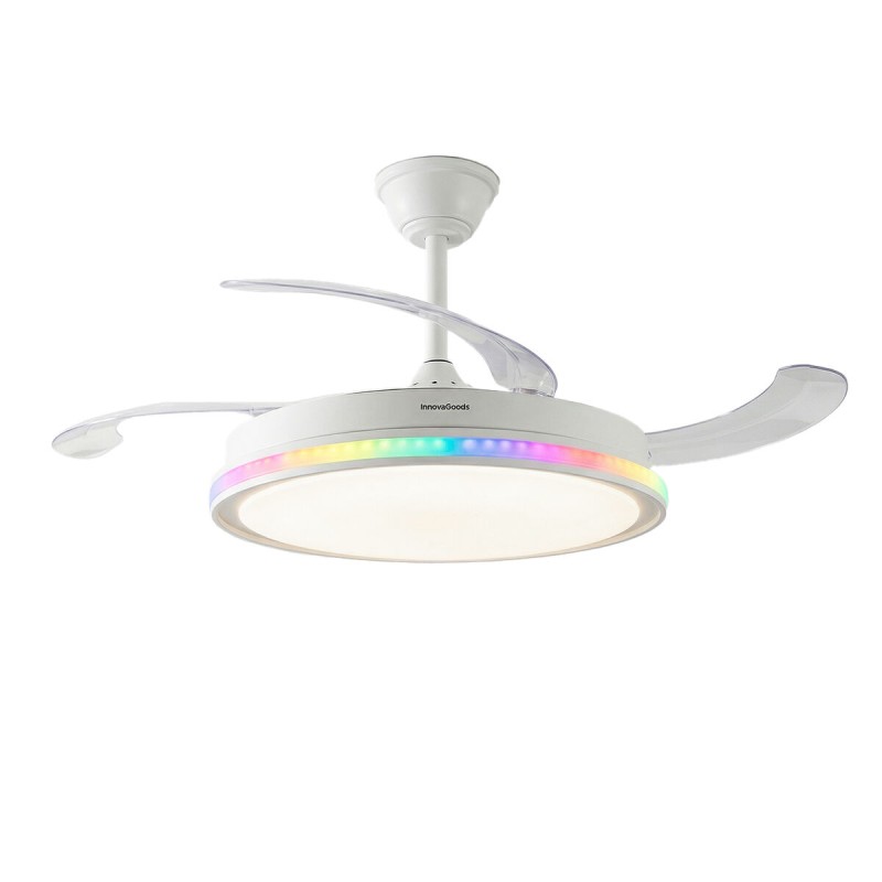 Ventilateur plafond LED RGB rétractable InnovaGoods – Silence, lumière & 6 vitesses