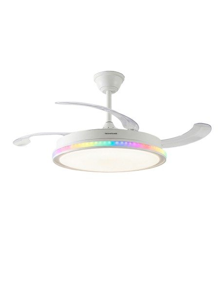 Ventilateur plafond LED RGB rétractable InnovaGoods – Silence, lumière & 6 vitesses