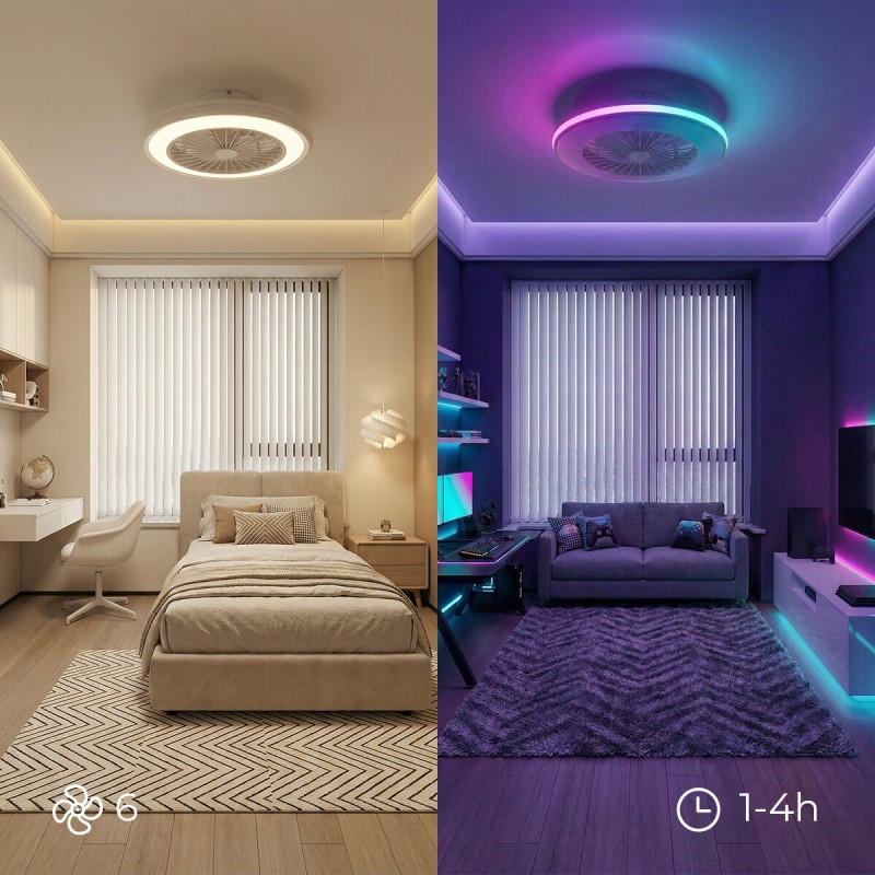 Ventilateur plafond LED RGB Nexory InnovaGoods – Design, silence & 6 vitesses