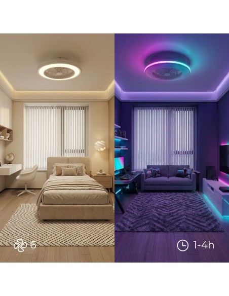 Ventilateur plafond LED RGB Nexory InnovaGoods – Design, silence & 6 vitesses