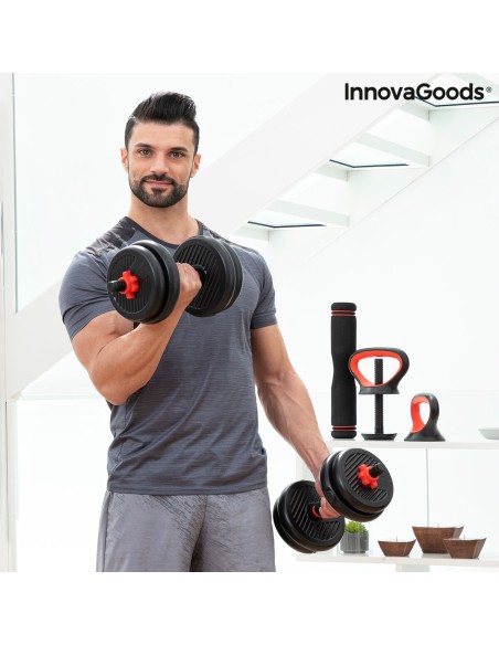 Ensemble de Poids Réglables 6 en 1 avec Guide d’Exercices Sixfit InnovaGoods   Fer (Reconditionné B)