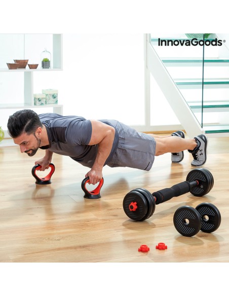 Ensemble de Poids Réglables 6 en 1 avec Guide d’Exercices Sixfit InnovaGoods   Fer (Reconditionné B)