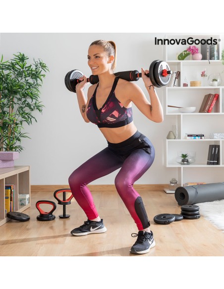 Ensemble de Poids Réglables 6 en 1 avec Guide d’Exercices Sixfit InnovaGoods   Fer (Reconditionné B)