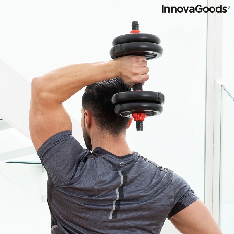 Ensemble de Poids Réglables 6 en 1 avec Guide d’Exercices Sixfit InnovaGoods   Fer (Reconditionné B)