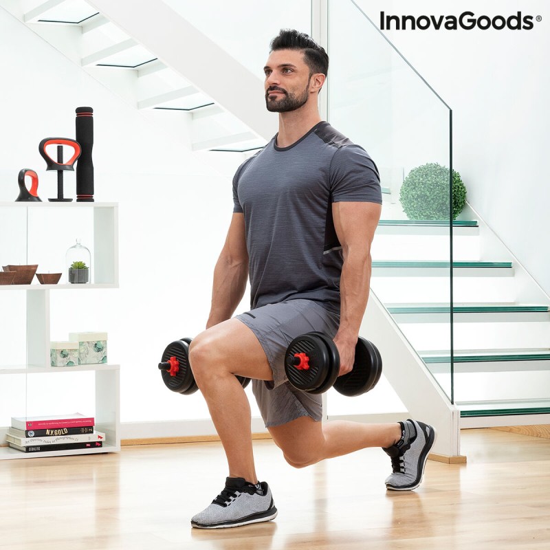 Ensemble de Poids Réglables 6 en 1 avec Guide d’Exercices Sixfit InnovaGoods   Fer (Reconditionné B)