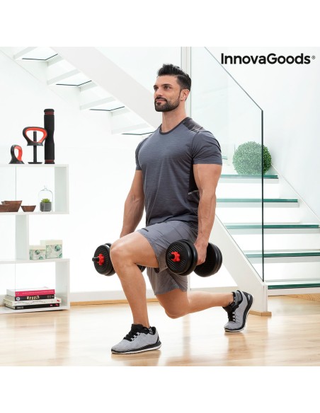 Ensemble de Poids Réglables 6 en 1 avec Guide d’Exercices Sixfit InnovaGoods   Fer (Reconditionné B)